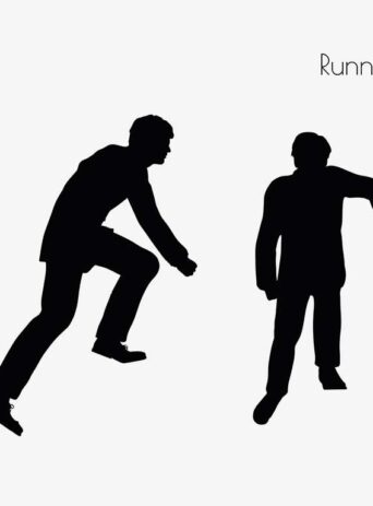 Illustration Of A Man In Running Pose In Silhouette Isolated On White : Stock Vector (Royalty Free) 017299