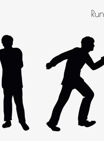 Illustration Of A Man In Running Pose In Silhouette Isolated On White : Stock Vector (Royalty Free) 017300
