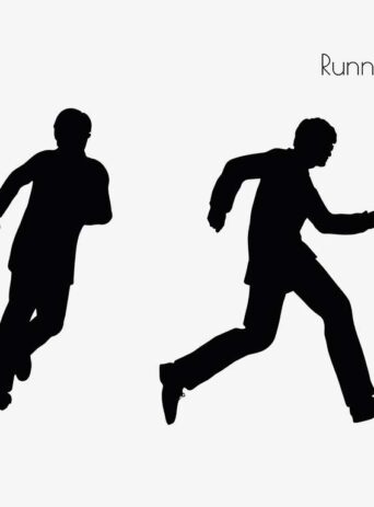 Illustration Of A Man In Running Pose In Silhouette Isolated On White : Stock Vector (Royalty Free) 017302