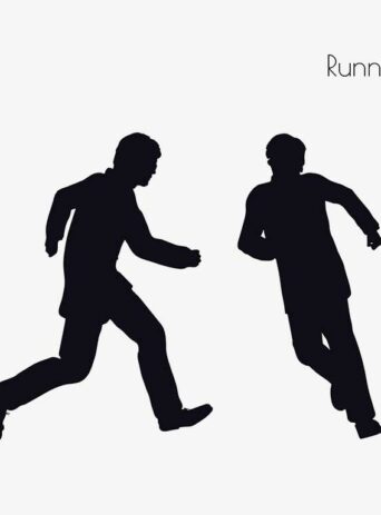 Illustration Of A Man In Running Pose In Silhouette Isolated On White : Stock Vector (Royalty Free) 017303