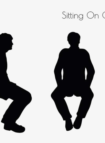 Illustration Of A Man In Sitting On Chair Pose In Silhouette Isolated On White : Stock Vector (Royalty Free) 017309