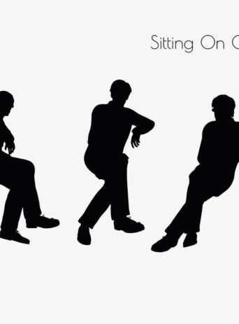 Illustration Of A Man In Sitting On Chair Pose In Silhouette Isolated On White : Stock Vector (Royalty Free) 017310