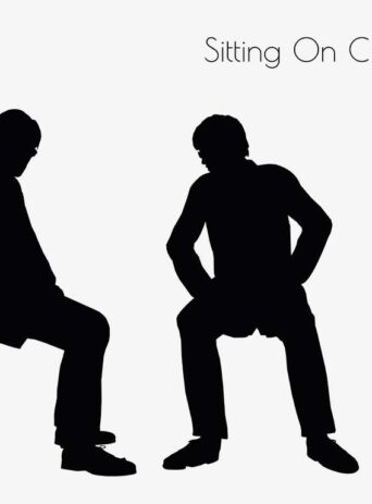 Illustration Of A Man In Sitting On Chair Pose In Silhouette Isolated On White : Stock Vector (Royalty Free) 017312