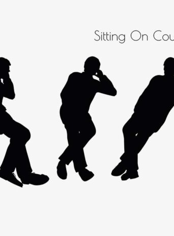 Illustration Of A Man In Sitting On Couch Pose In Silhouette Isolated On White : Stock Vector (Royalty Free) 017315