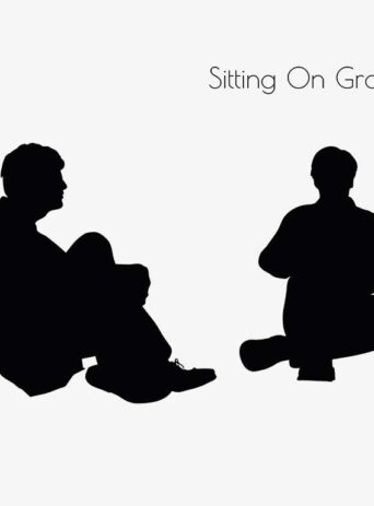 Illustration Of A Man In Sitting On Ground Pose In Silhouette Isolated On White : Stock Vector (Royalty Free) 017319