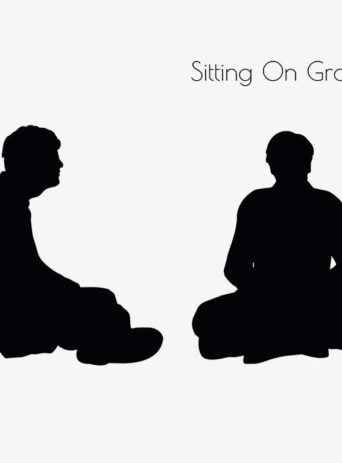 Illustration Of A Man In Sitting On Ground Pose In Silhouette Isolated On White : Stock Vector (Royalty Free) 017321
