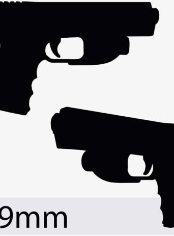 Illustration Of Gun In Silhouette Isolated On White : Stock Vector (Royalty Free) 017328
