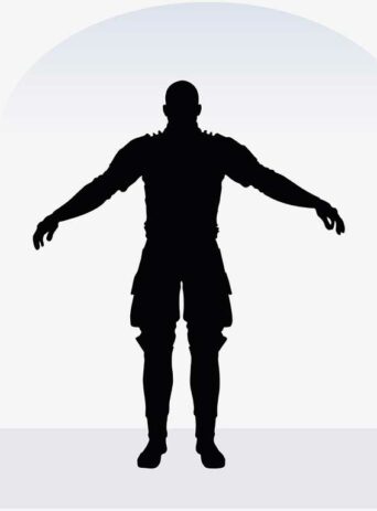 Illustration Of A Man In Samurai Pose In Silhouette Isolated On White : Stock Vector (Royalty Free) 017330