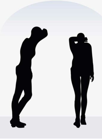 Illustration Of A Woman In Anxious Pose In Silhouette Isolated On White : Stock Vector (Royalty Free) 017335