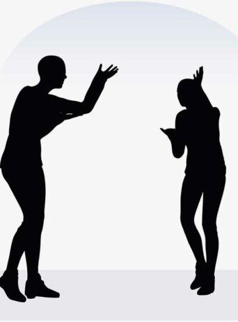 Illustration Of A Woman In Blaming Pose In Silhouette Isolated On White : Stock Vector (Royalty Free) 017336