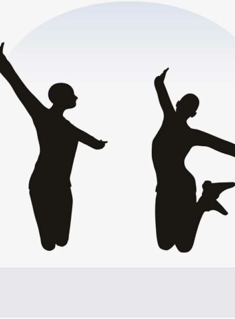 Illustration Of A Woman In Excited Pose In Silhouette Isolated On White : Stock Vector (Royalty Free) 017352