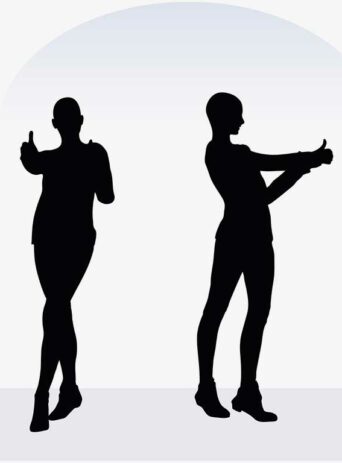 Illustration Of A Woman In Happy Pose In Silhouette Isolated On White : Stock Vector (Royalty Free) 017355