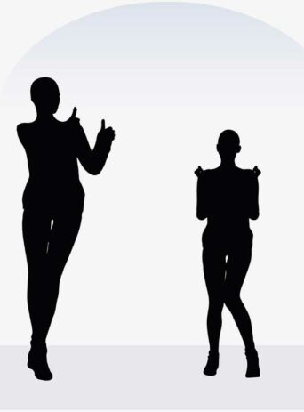 Illustration Of A Woman In Happy Pose In Silhouette Isolated On White : Stock Vector (Royalty Free) 017356