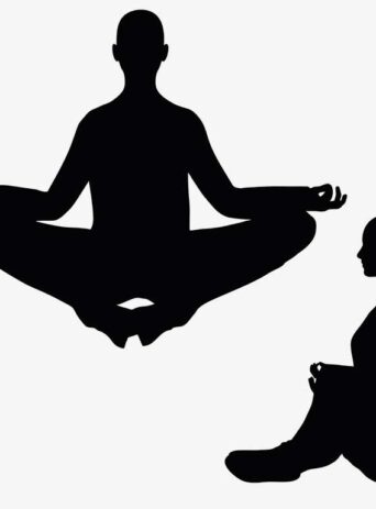 Illustration Of A Woman In Peaceful Pose In Silhouette Isolated On White : Stock Vector (Royalty Free) 017372