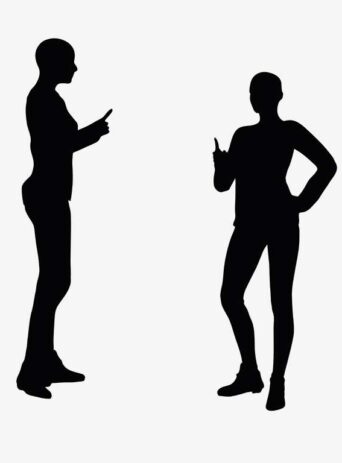Illustration Of A Woman In Stern Pose In Silhouette Isolated On White : Stock Vector (Royalty Free) 017382