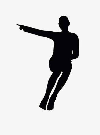 Illustration Of A Woman In Stern Pose In Silhouette Isolated On White : Stock Vector (Royalty Free) 017383