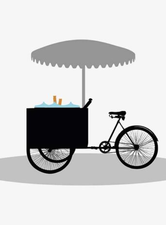 Illustration Of Bike Of Icecream In Silhouette Isolated On White : Stock Vector (Royalty Free) 017386