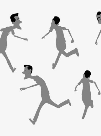 Illustration Of A Cartoon Character In Running Pose In Silhouette Isolated On White : Stock Vector (Royalty Free) 017394