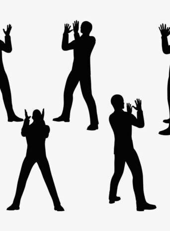 Illustration Of A Man In Astounded Pose In Silhouette Isolated On White : Stock Vector (Royalty Free) 017398