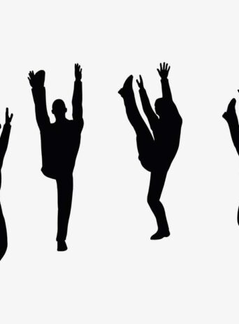 Illustration Of A Man Lifted His Foot Up In Silhouette Isolated On White : Stock Vector (Royalty Free) 017400