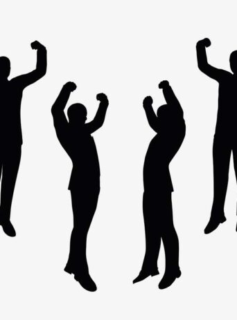 Illustration Of A Man In Victorious Pose In Silhouette Isolated On White : Stock Vector (Royalty Free) 017402