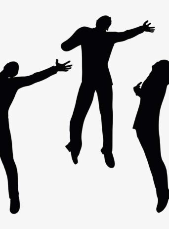 Illustration Of A Man In Ecstatic Pose In Silhouette Isolated On White : Stock Vector (Royalty Free) 017403
