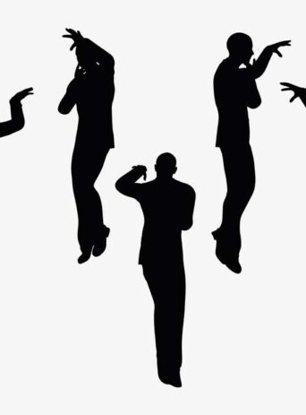 Illustration Of A Man In Calling Pose In Silhouette Isolated On White : Stock Vector (Royalty Free) 017405