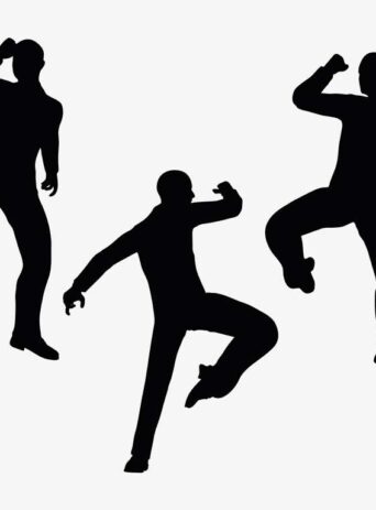 Illustration Of A Man In Super Power Pose Pose In Silhouette Isolated On White : Stock Vector (Royalty Free) 017407