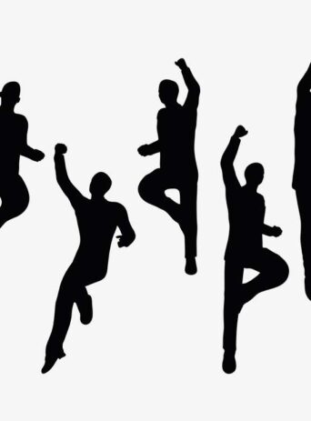 Illustration Of A Man In Super Power Pose Pose In Silhouette Isolated On White : Stock Vector (Royalty Free) 017409