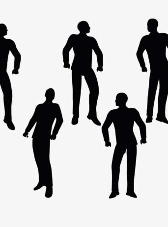 Illustration Of A Man In Super Power Pose Pose In Silhouette Isolated On White : Stock Vector (Royalty Free) 017410