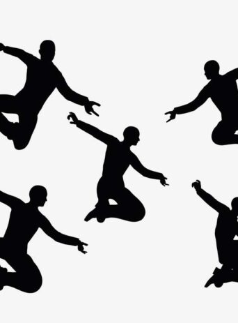 Illustration Of A Man In Super Power Pose Pose In Silhouette Isolated On White : Stock Vector (Royalty Free) 017412
