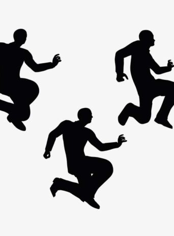 Illustration Of A Man In Super Power Pose Pose In Silhouette Isolated On White : Stock Vector (Royalty Free) 017415