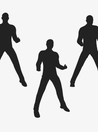 Illustration Of A Man In Super Power Pose Pose In Silhouette Isolated On White : Stock Vector (Royalty Free) 017416