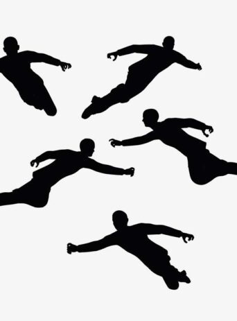 Illustration Of A Man In Super Power Pose Pose In Silhouette Isolated On White : Stock Vector (Royalty Free) 017417
