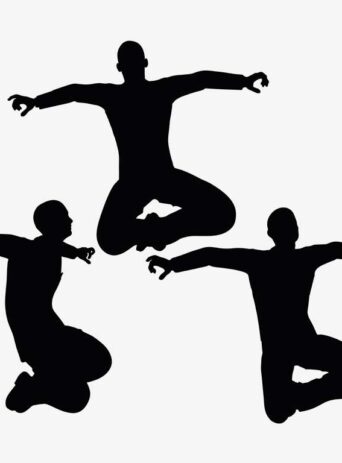 Illustration Of A Man In Super Power Pose Pose In Silhouette Isolated On White : Stock Vector (Royalty Free) 017418