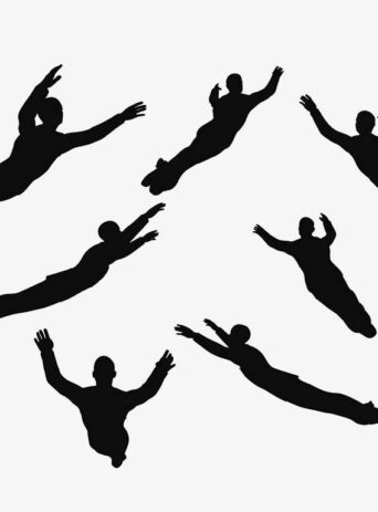 Illustration Of A Man In Super Power Pose Pose In Silhouette Isolated On White : Stock Vector (Royalty Free) 017419