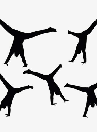 Illustration Of A Man In Cartwheel Pose In Silhouette Isolated On White : Stock Vector (Royalty Free) 017421