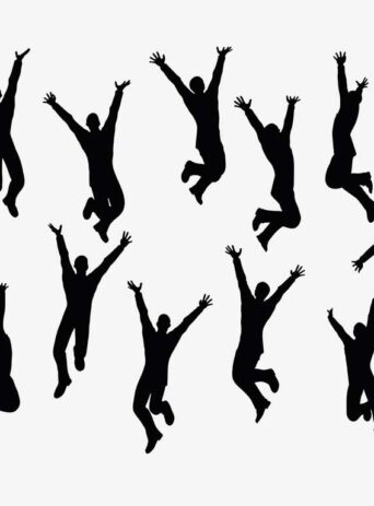Illustration Of A Man In Jumping Pose In Silhouette Isolated On White : Stock Vector (Royalty Free) 017424