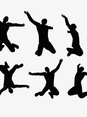 Illustration Of A Man In Jumping Pose In Silhouette Isolated On White : Stock Vector (Royalty Free) 017425