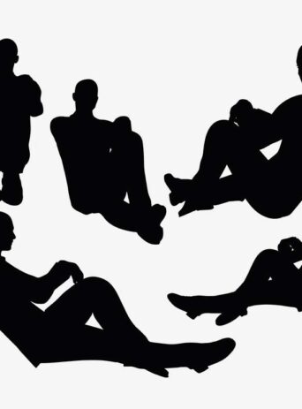 Illustration Of A Man In Sitting Pose In Silhouette Isolated On White : Stock Vector (Royalty Free) 017429