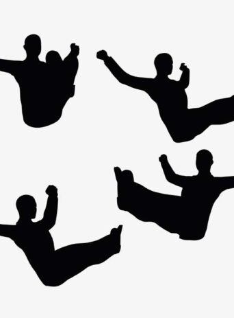 Illustration Of A Man With His Feet Outstretched Pose In Silhouette Isolated On White : Stock Vector (Royalty Free) 017432