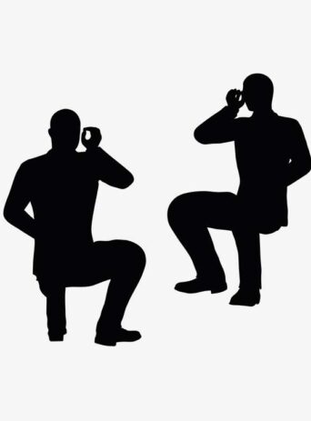 Illustration Of A Man Talking On The Phone Pose  In Silhouette Isolated On White : Stock Vector (Royalty Free) 017438