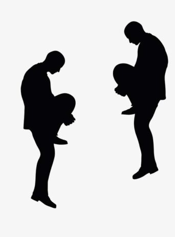 Illustration Of A Man In Painfull Pose In Silhouette Isolated On White : Stock Vector (Royalty Free) 017456