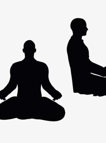 Illustration Of A Man In Yoga Pose In Silhouette Isolated On White : Stock Vector (Royalty Free) 017458