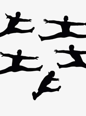 Illustration Of A Man In Toe Touch Pose In Silhouette Isolated On White : Stock Vector (Royalty Free) 017459