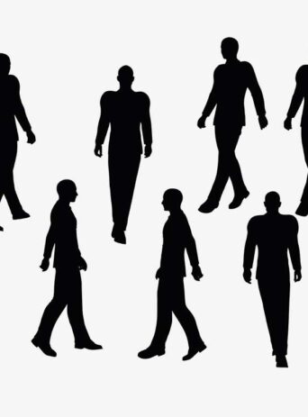 Illustration Of A Man In Walking Pose In Silhouette Isolated On White : Stock Vector (Royalty Free) 017460