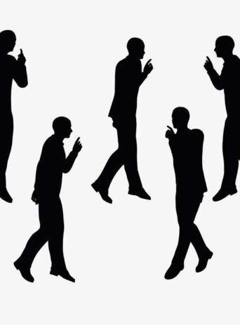 Illustration Of A Man In Walking Pose In Silhouette Isolated On White : Stock Vector (Royalty Free) 017461