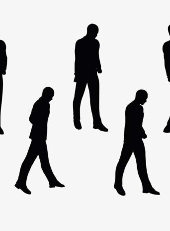 Illustration Of A Man In Walking Pose In Silhouette Isolated On White : Stock Vector (Royalty Free) 017462