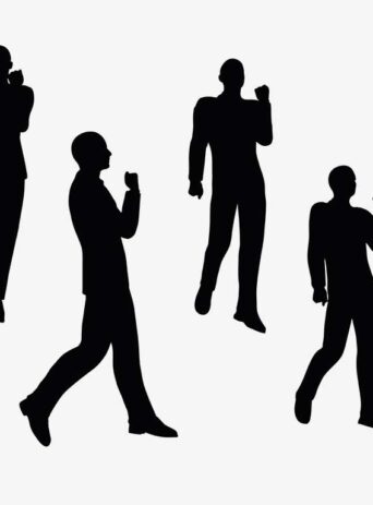 Illustration Of A Man In Walking Pose In Silhouette Isolated On White : Stock Vector (Royalty Free) 017463