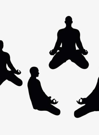Illustration Of A Man In Yoga Pose In Silhouette Isolated On White : Stock Vector (Royalty Free) 017466